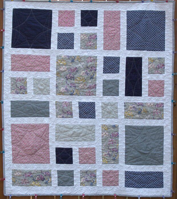 Laurel and Pine Elephant Baby Quilt